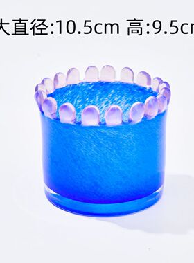 玻璃花瓶花边小直筒烛台客厅摆件ins风高级感