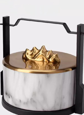 热销新中式饰品软装样板房盒大理石纹路首饰盒客厅电视柜卧室桌面