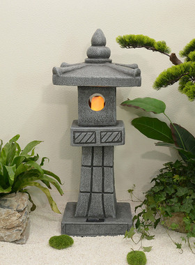 石雕石户外庭院仿古拴马桩园林灯新中式复古石灯做旧栓马柱青龙石