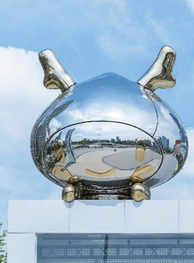 玻璃钢大型猫咪雕塑门头爬墙文化切面卡通创意不锈钢打卡美陈户外