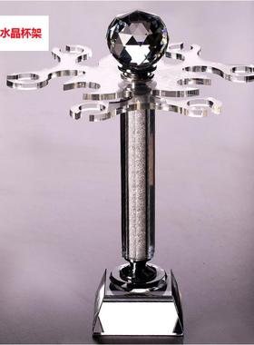 水晶玻璃倒挂高脚杯旋转酒柜摆件架子杯架红酒杯架家用套装醒酒器