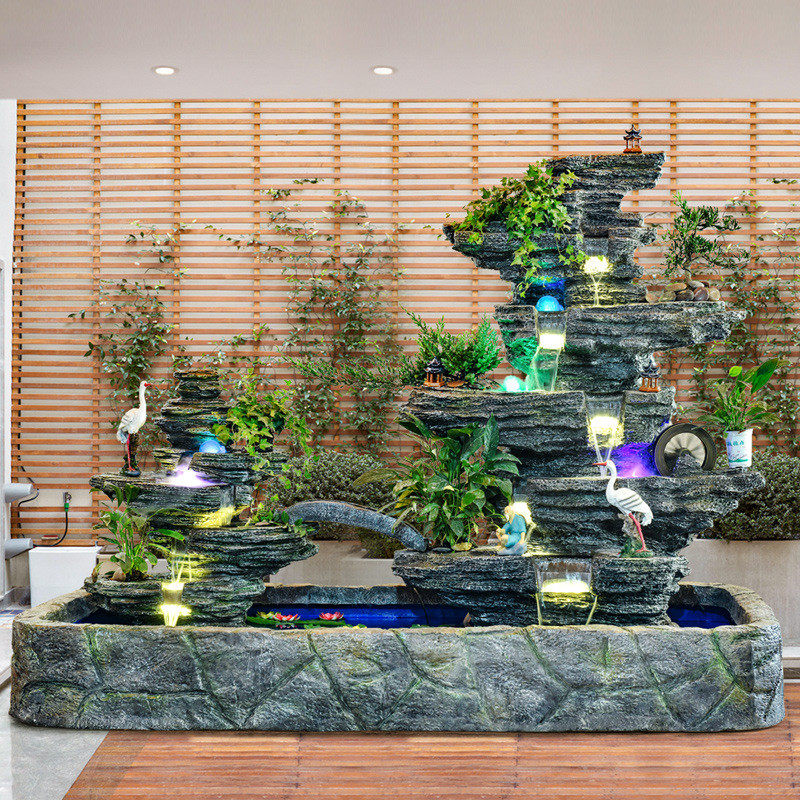 户外大型假山流水喷泉庭院鱼池造景家居摆件装饰花园别墅山水景观,淘宝优惠券,粉丝福利购,淘宝优惠卷