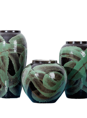 景德镇陶瓷艺术中式摆件抽象落地大花瓶花插家居家具田园风花器