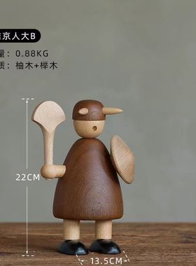 书房摆件战士人偶实木工艺品北欧木偶手工制作装饰品批发