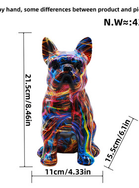 现代简约八哥犬批发创意家居酒柜装饰品办公室桌面饰品工艺品摆件