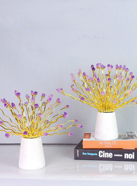 热销摆件客厅摆件轻奢风紫水晶酒柜家居客厅装饰品花电视柜玄关工