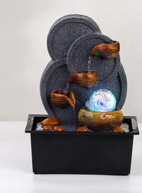 外贸礼品树脂玄关创意桌面小摆件流水景观装饰品欧式sl10-10