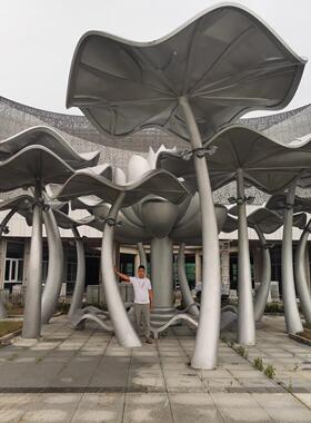 大型镜面不锈钢雕塑定制厂家镂空镀锌板耐候钢户外景观廊架雕塑