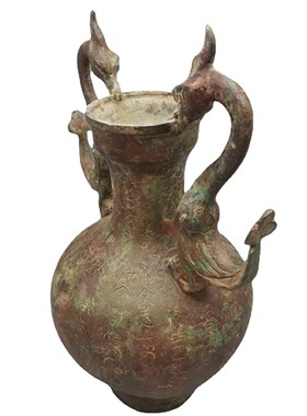 古董古玩古铜仿批发加厚青铜双凤花瓶摆件文玩居家乡下收老物件