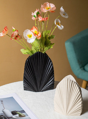 热销软装现代简约陶瓷花瓶创意几何水培花器客厅跨境样板房售楼部