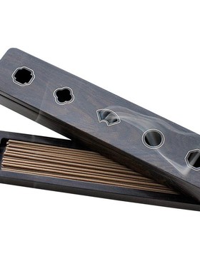 黑檀木香插紫光檀线香盒创意礼品雕刻卧香炉厂家直销檀香香具批发