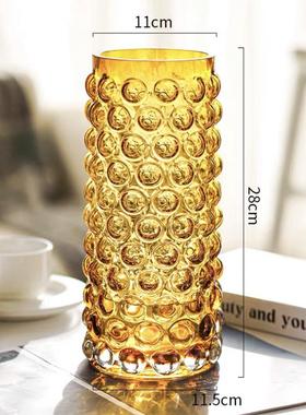 ins风摆件玻璃花瓶高颜值水滴玄关客餐厅花瓶插花高级感装饰品