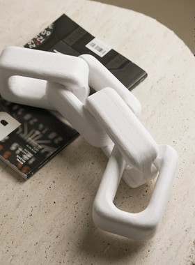 栗石侘寂风实木几何艺术摆件复古新中式样板间酒店民宿酒柜装饰品