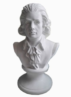 北欧风格29cm树脂仿石膏莫扎特胸像头像雕像雕塑欧式摆件用品美术