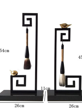 热销创意现代新中式毛笔架文房四宝摆件书房办公书桌家居软装饰工