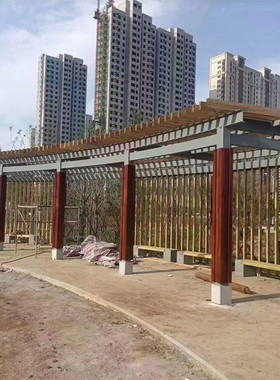 大型不锈钢廊架钢结构雕塑户外大型凉亭广场异形长廊金属园林景观