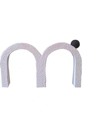 现代简约欧式几何m形售楼处黑白摆件书镇样板房字母软装饰品摆设