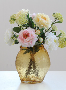 热销简约不规则棕色吊钟花瓶样板间摆件异形水培插花器家居客厅高