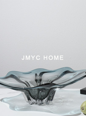 热销现代轻奢家居玻璃水果盘饰品托盘餐厅客厅茶几桌面收纳样板间