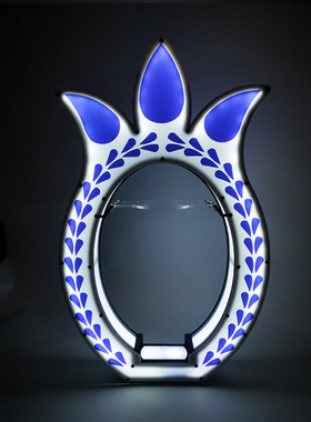 青花瓷菠萝led七彩酒座酒具墨西哥龙舌兰酒架展示架洋酒道具酒吧