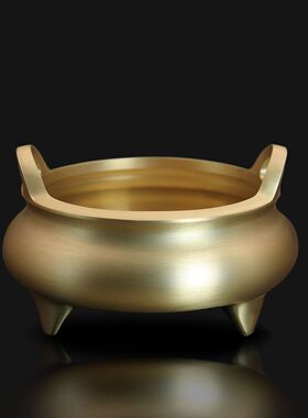 圆挂炉黄铜香炉圆耳炉家居香道香炉插香摆件耳耳无盖香薰炉工艺品