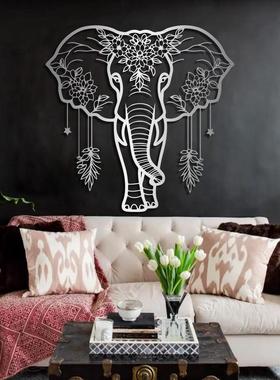 爆款铁艺大象uv金属工艺品创意动物悬挂墙面装饰剪影装饰用品