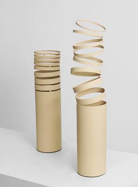 热销魔术环花器摆件不锈钢创意花瓶样板房售楼处家居艺术软装现代