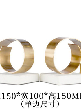 北欧样板房摆件客厅书桌几何大理石轻奢办公桌书档书靠书立装饰品