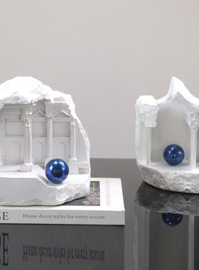 热销现在简约样板间创意建筑物罗马庭院水吧书房玄关装饰摆件艺术