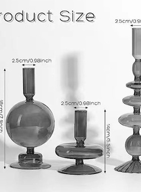 【源头厂家】玻璃烛台套装民宿网红艺术花瓶工艺品ins风餐桌摆件