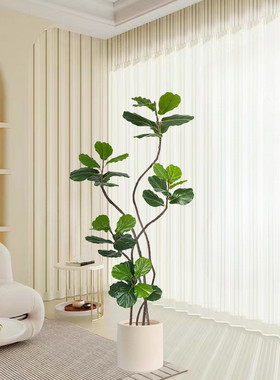仿真琴叶榕绿植高端轻奢仿生大型客厅花室内盆栽摆件假植物装饰树