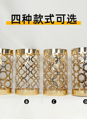 水培铁艺镂空花瓶干花插花仿真客厅餐桌样板房展厅北欧轻奢摆件