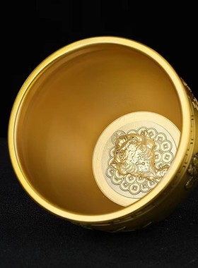 批发玉兔呈祥2023兔年吉祥黄铜家居聚宝盆办公室摆设收藏送礼