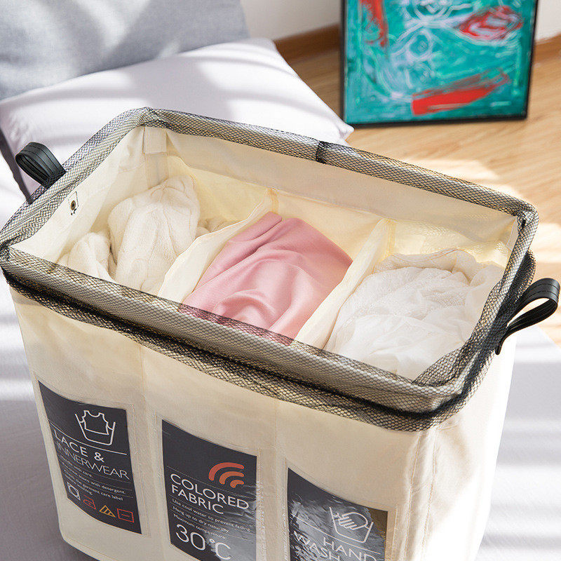 三格网布束口带轮子脏衣篮杂物收纳筐脏衣篓洗衣筐浴室大号洗衣篮,淘宝优惠券,粉丝福利购,淘宝优惠卷