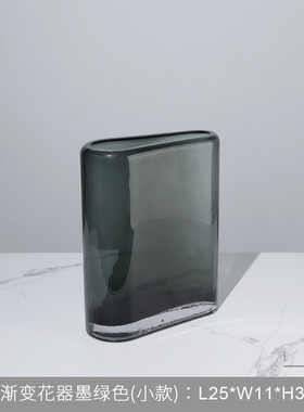 现代简约酒柜装饰玻璃花瓶摆件软装方形花器创意饰品高级感