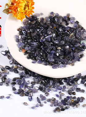 堇青石碎石 蓝色摆件碎石水晶 鱼缸石风景石 商品