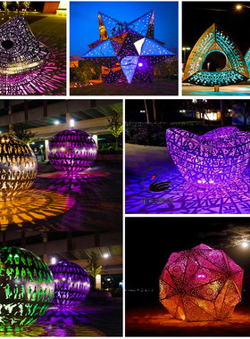 大型不锈钢地球仪镂空球定制雕塑发光铁艺圆球广场园林景观摆件