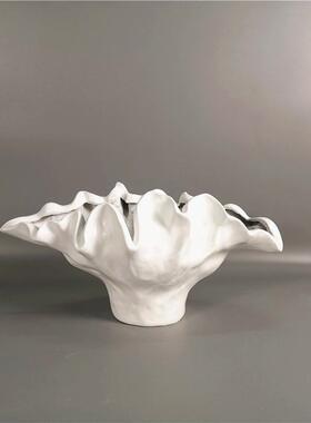 北欧风简约现代软装台面树脂花瓶样板间家居客厅电视柜仿真花花形