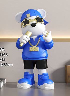 源头工厂酷比嘻哈熊唱歌桌面摆件客厅电视柜酒柜玄关办公室装饰品