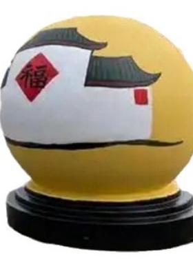 广场公园人行道芝麻灰挡车球花岗岩路障圆球停车场五莲花石球