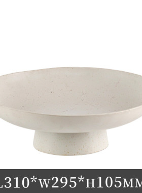 简约现代艺术圆形果盘桌面工艺品摆件样板房酒店家居托盘软装饰品