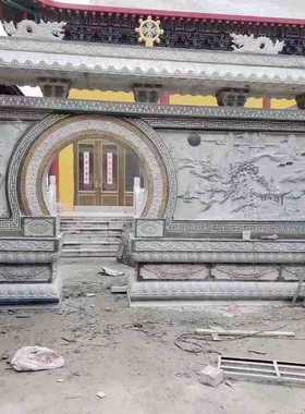 农村影壁墙厂家直供 浮雕壁画多样式石雕庭院门口石雕壁画墙