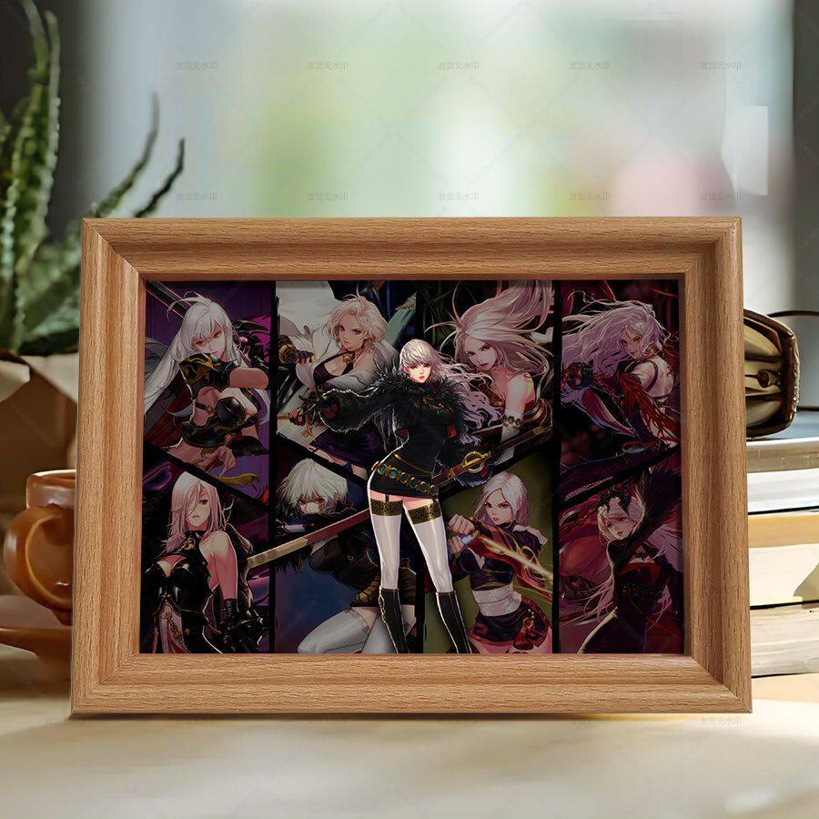地下城与勇士官网地下城与勇士DNF职业立绘插画周边木质相框新款精致摆台摆件