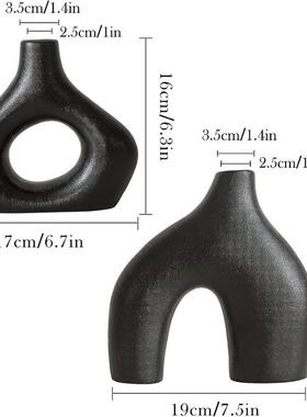 现代简约创意陶瓷白色花瓶家居客厅电视柜装饰摆件花器办公桌摆设