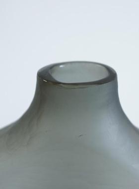 热销磨砂面山水画黑口装饰花瓶手工高级感花瓶装修装饰摆件小口窄