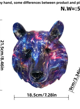 美式复古创意豹子动物头像树脂墙面装饰壁挂狮子头狼头挂件工艺品