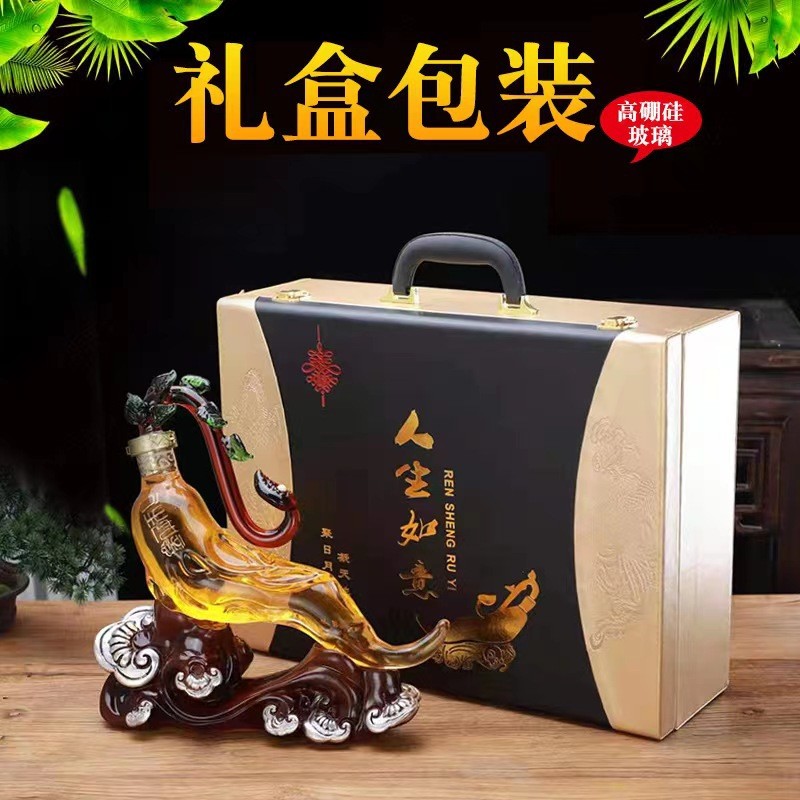 Wholesale life-fulfilling shape bubble wine bottle glass sealed empty wine bottle office decoration glass wine bottle