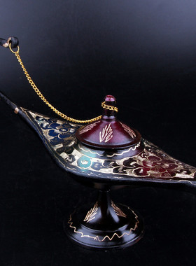 巴基斯坦手工铜器阿拉丁神灯摆件居家酒店玄关创意铜灯工艺品摆设