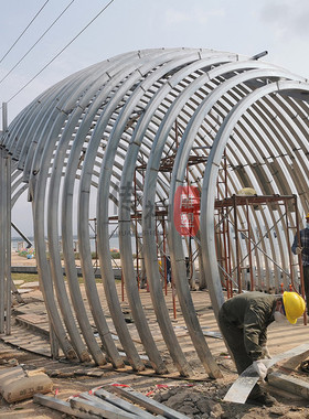 大型不锈钢廊架雕塑定制金属钢结构异形长廊创意凉亭耐候钢景观树