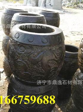 厂家直销青石门墩青石刻画柱础墩基石古建仿古圆雕柱石柱石